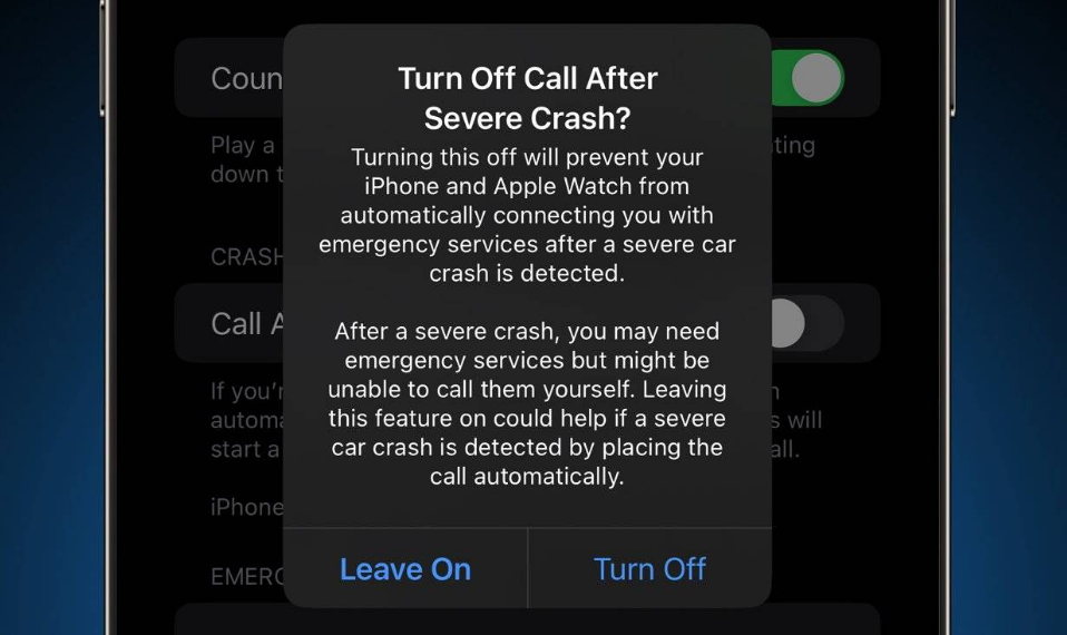 东至苹果14维修分享 iPhone 14 和 Apple Watch 上关闭崩溃检测 